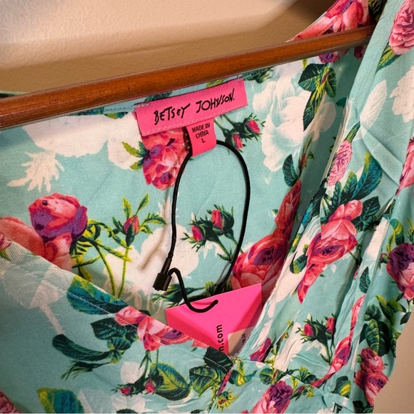 NWT Betsey Johnson Pinky Bright Floral-Print Mini Dress, Size L - Picture 5 of 11